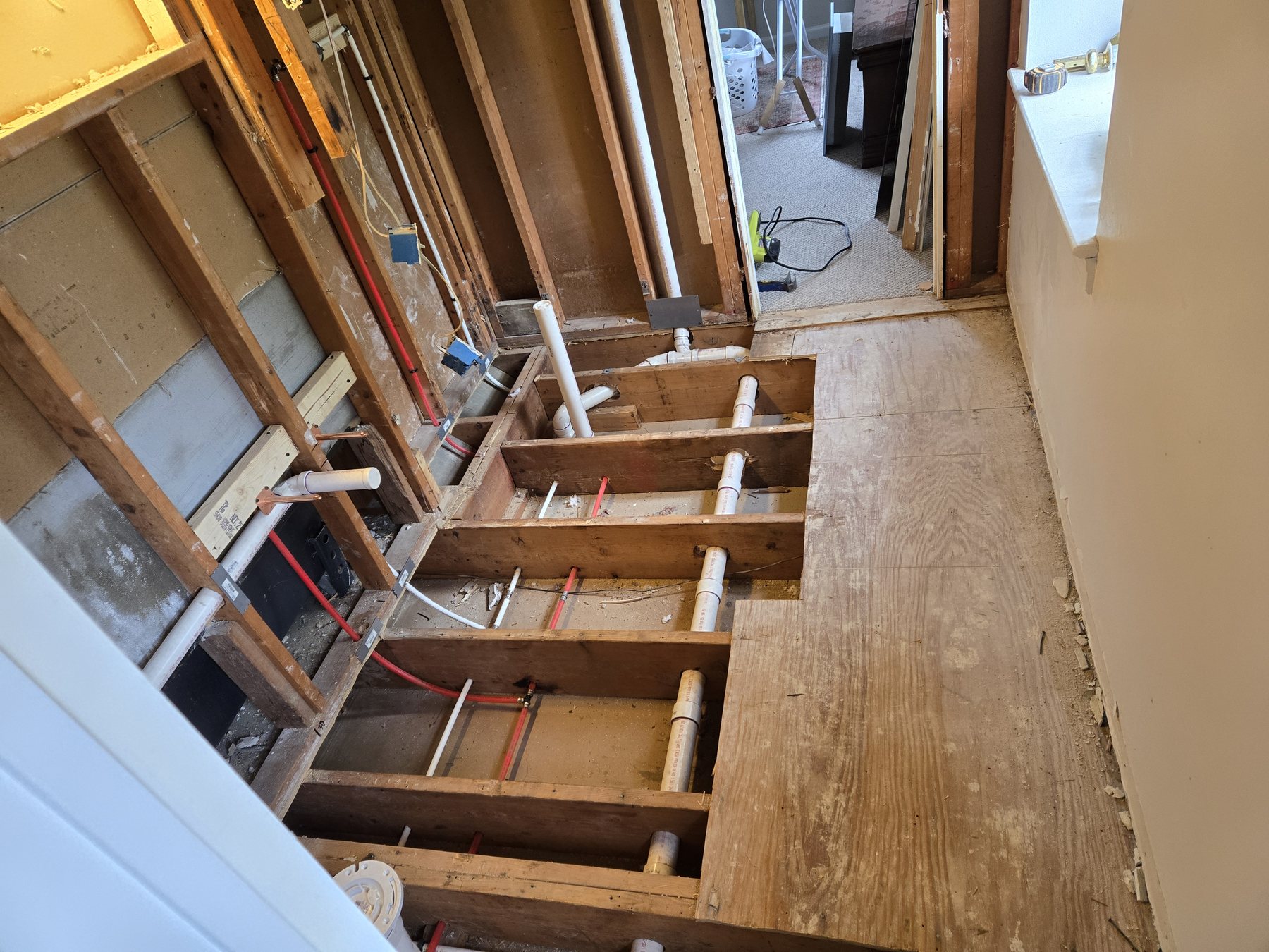 Bathroom framing work